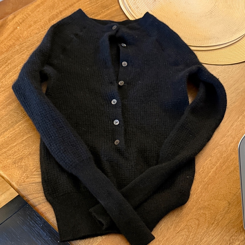 Women's xxs J Crew Black Button-Up Sweater